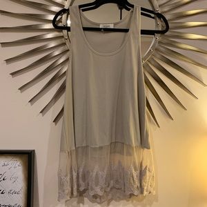 Umgee Tank Top- Tan/Cream